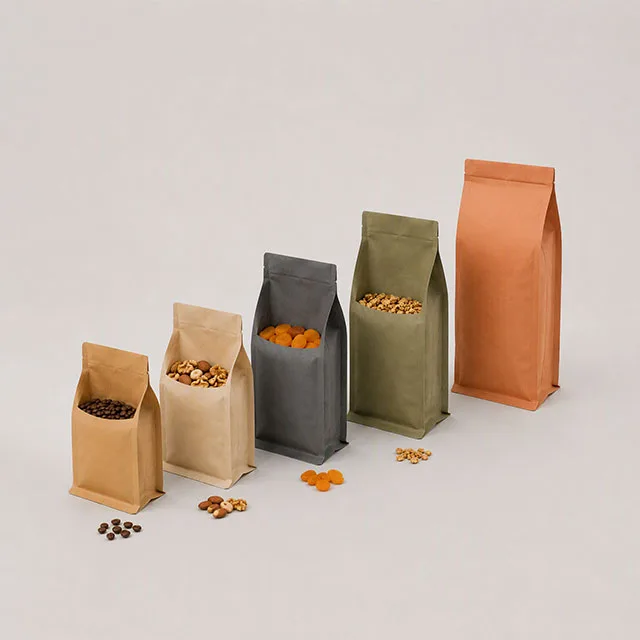 Eco-Friendly Kraft Paper Composite Stand-up Pouch with Natural Unbleached Fiber Exterior and Hidden Aluminum Barrier