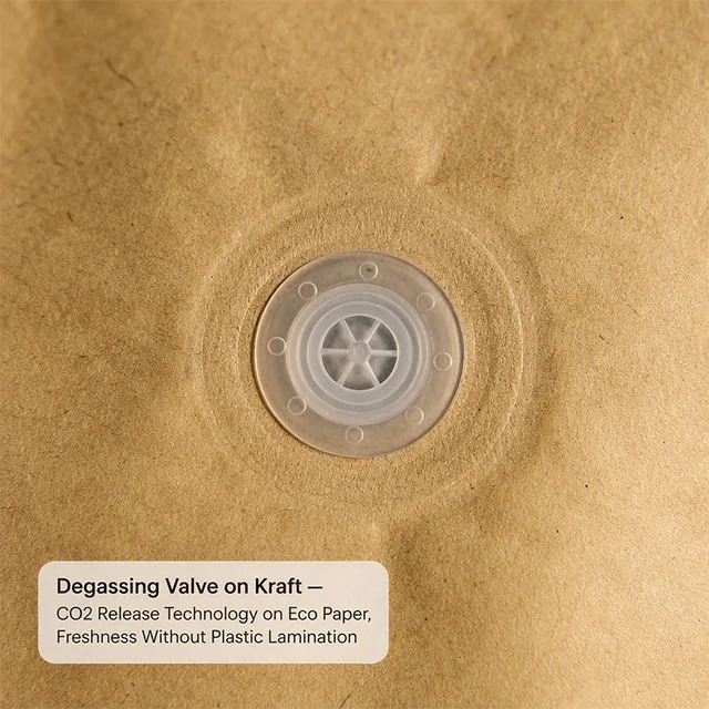Eco-Friendly Kraft Paper Coffee Bag with PLA Bio-Plastic Viewing Window and Tin-Tie Reusable Paper Closure