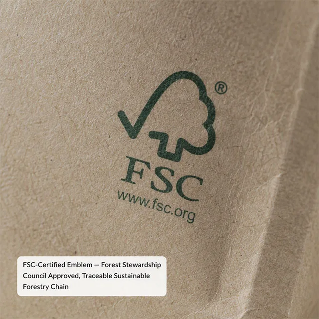 FSC-Certified Eco Kraft Paper Bag with Chain-of-Custody Traceable Forestry Fiber and Bio-Based Barrier Coating