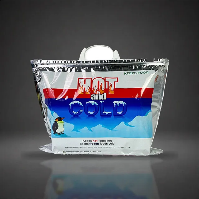 Insulated Food Delivery Foil Pouch with Radiant-Reflective Aluminum Layer and Ergonomic Carry Handle for 30-Minute Meal Delivery Windows