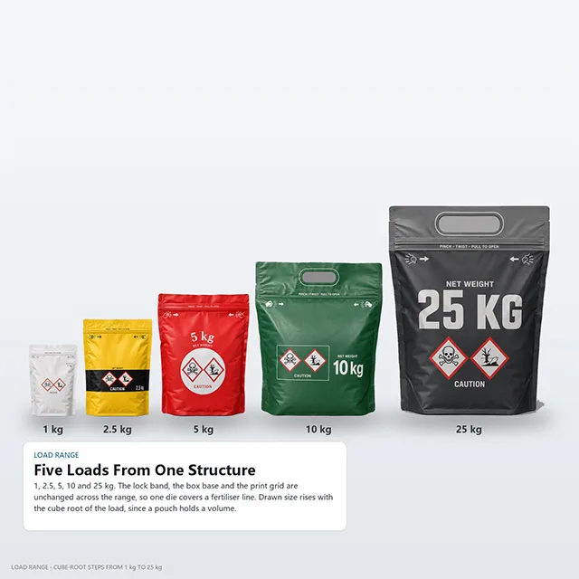 Agrochemical Granule Pouch with Pinch-Twist-Pull Zipper