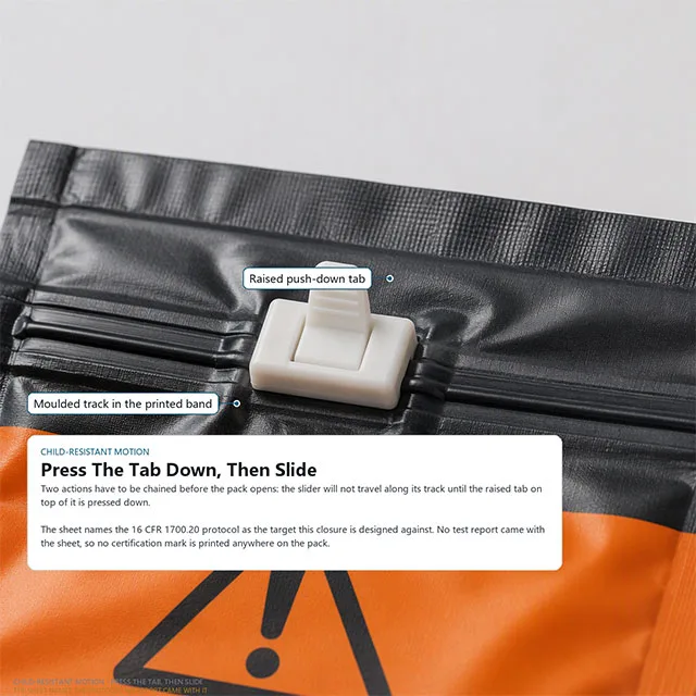 Button Battery Lay-Flat Pouch with Child-Resistant Slider