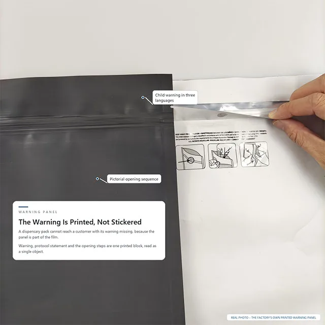 Cannabis Edibles Gummy Pouch with Hidden Child-Resistant Zipper