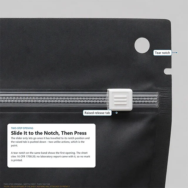 Cannabis Flower Pre-Roll Pouch with Child-Resistant Slider