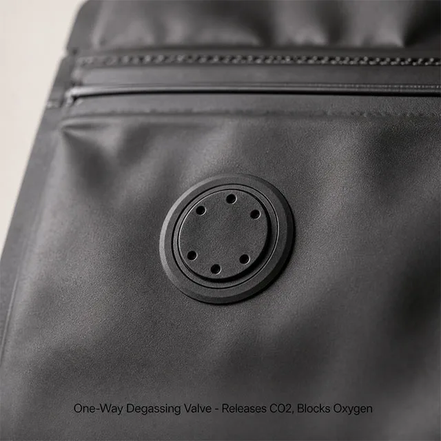 Flat Bottom Coffee Bag with Degassing Valve