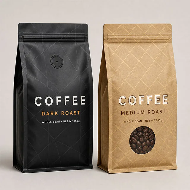 Flat Bottom Coffee Bag with Degassing Valve