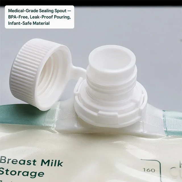 Frozen Breast Milk Storage Bag with Medical-Grade BPA-Free Double-Layer Spout Seal and Graduated Volume Markings