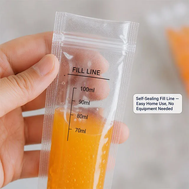 Frozen Popsicle Bag with Tubular Seamless Composite Film for Ice Pop & Freezer Pop Packaging