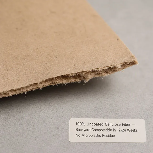 Fully Compostable Packaging Bag with OK Compost Industrial and Home Certified Multi-Layer Bio-Polymer Film Structure