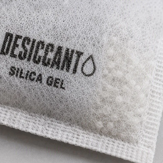 Industrial Desiccant & Moisture-Control Breathable Bag with Tyvek Micro-Porous Membrane and Cobalt-Free Humidity Indicator System
