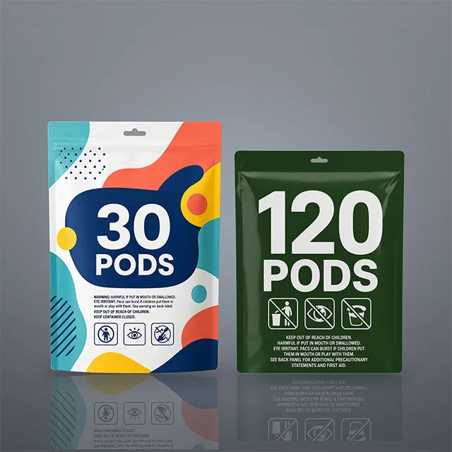 Laundry Detergent Pod Pouch with Concealed Child-Resistant Zipper