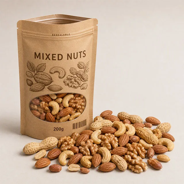 Snack Nut Bag with Moisture-Proof Resealable Zipper