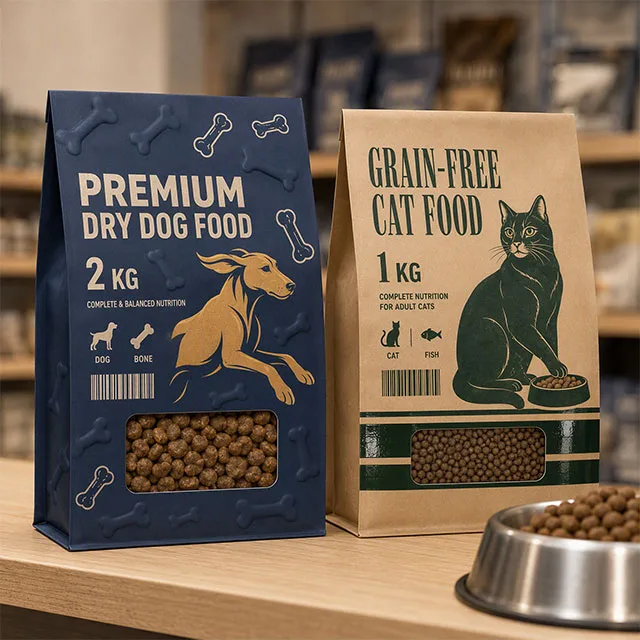 Pet Food Flat Bottom Box Pouch for Premium Kibble