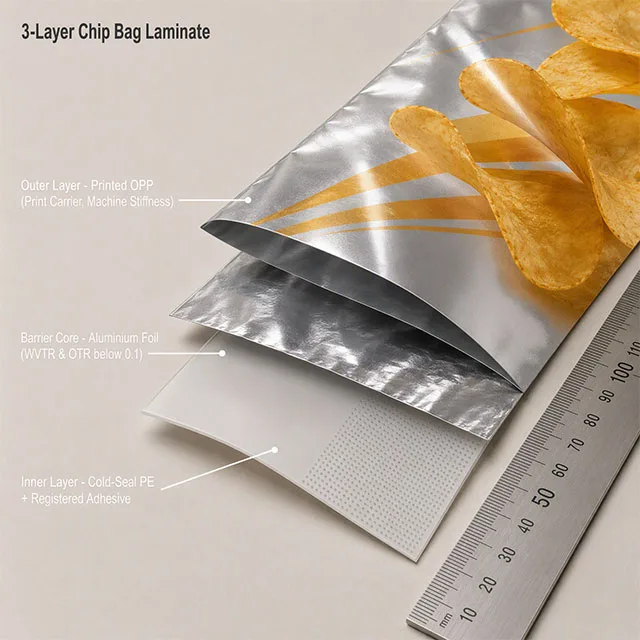Snack Potato Chip Bag with Gas-Flushed Crush Protection
