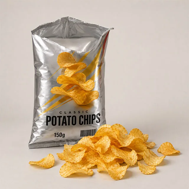 Snack Potato Chip Bag with Gas-Flushed Crush Protection