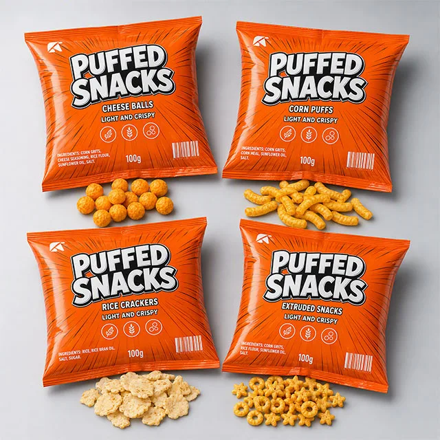 Snack Puffed Food Bag with Holographic Shelf Impact