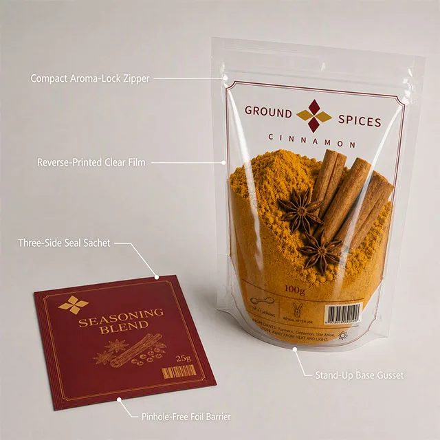 Snack Spice & Seasoning Pouch with Aroma-Lock Barrier