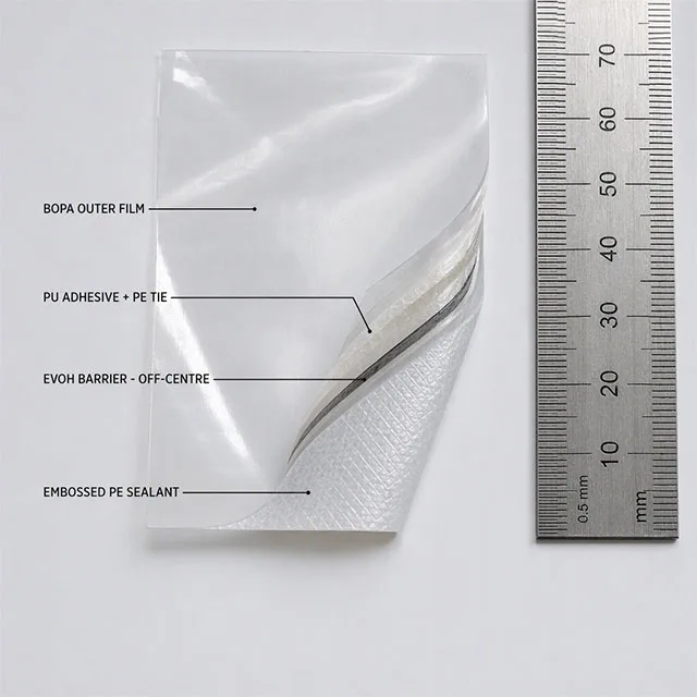 Frozen Meat Vacuum Bag with Diamond-Emboss Nylon Composite and Oleophobic Deep-Freeze Rated Inner Coating